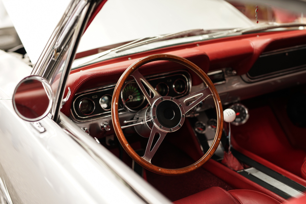 Classic retro sports car in studio